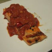 Salmon with Tomato Tarragon Cream Sauce