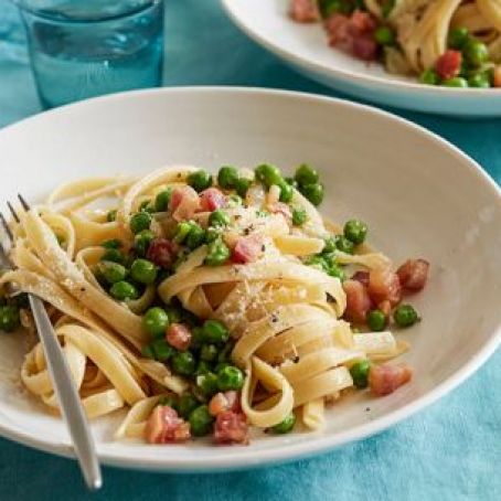 Linguine with Green Peas & Pancetta