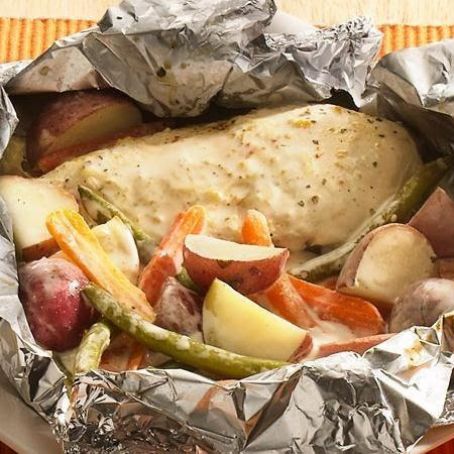 Grilled Parmesan-Ranch-Chicken Packs