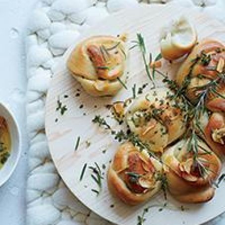 Garlic Knots with Frizzled Herbs