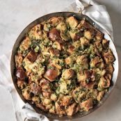 Herb and Scallion Bread Pudding