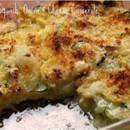 Zucchini, Squash, Onion and Cheese Casserole
