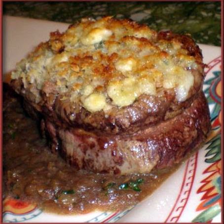 Blue Cheese Crusted Filet Mignon with Port Wine Sauce