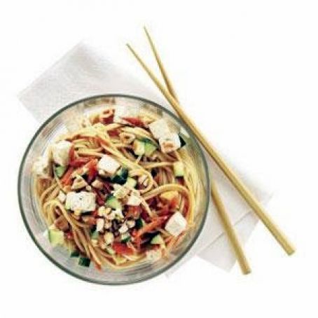 Cool Asian Noodles With Tofu, Cashews, and Sesame Vinaigrette Recipe | Real Simple Recipes