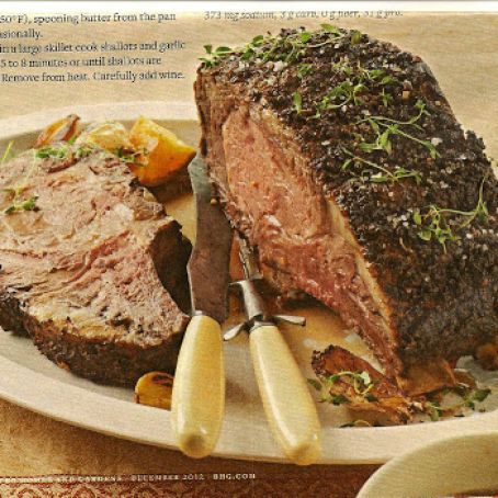 Holiday Rib Roast with Grain Mustard Sauce