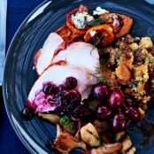 Grill-Roasted Turkey with Red Wine Gravy