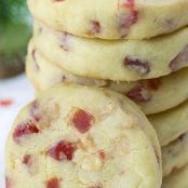 White Chocolate Strawberry Shortbread Cookies