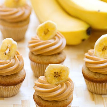 Triple Banana Double Caramel Mini Cupcakes