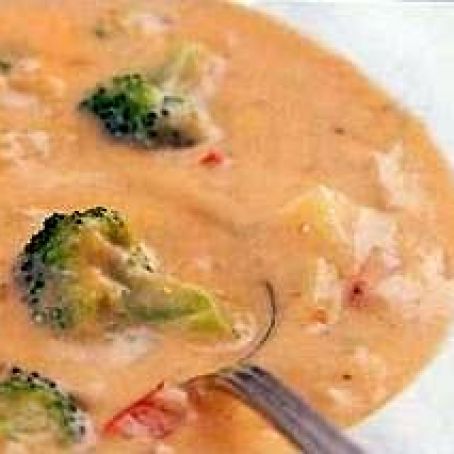 Broccoli, Red Pepper, and Cheddar Chowder