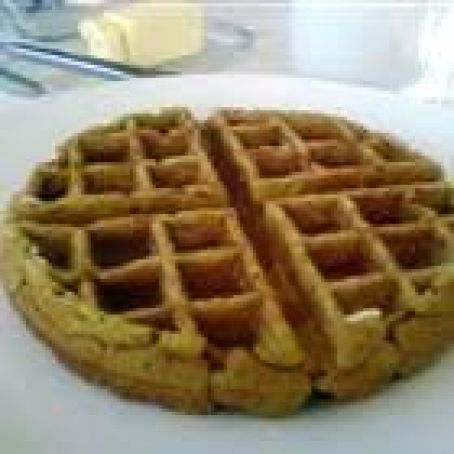 Pumpkin Waffles with Apple Cider Syrup