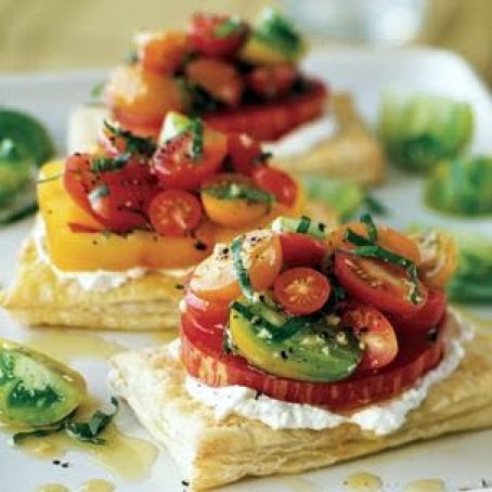 Tomato Tarts with Basil and Fresh Goat Cheese