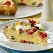 Tomato, Pepper, Bread, and Ricotta Frittata