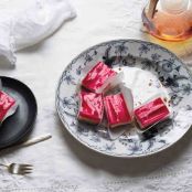 Rhubarb-Raspberry Cheesecake Squares