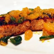 Grilled Salmon with Orange and Roasted Peppers