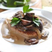 Pork Chops & Mushrooms in a White Wine Sauce