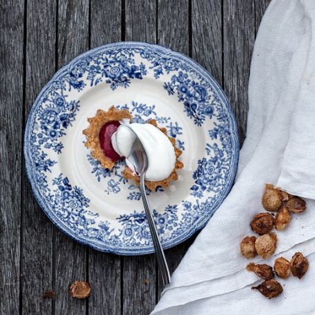 Almond Tartlets with Plum Cream