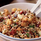 Farro Salad with Fried Cauliflower and Prosciutto
