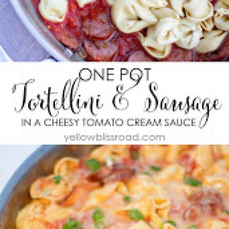 One Pot Tortellini and Sausage in Tomato Cream Sauce