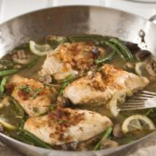 Lemon Chicken with Green Beans and Mushrooms