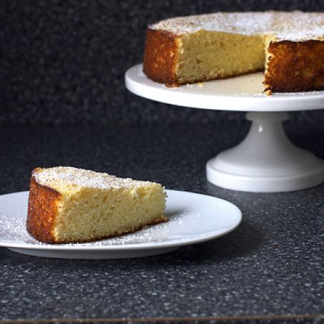 CAKE - Lime Yogurt Cake with Blackberry Sauce