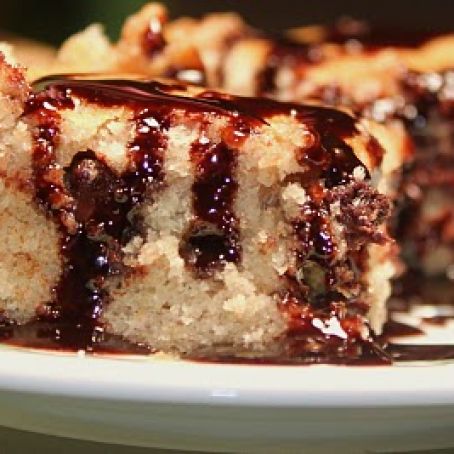 Banana Rum Chip Brownie with Hot Fudge Sauce