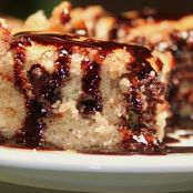 Banana Rum Chip Brownie with Hot Fudge Sauce