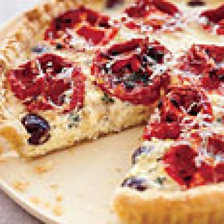 Oven-Dried Tomato Tart with Goat Cheese and Black Olives