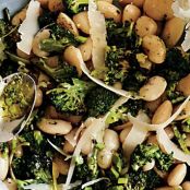 White Beans and Charred Broccoli with Parmesan