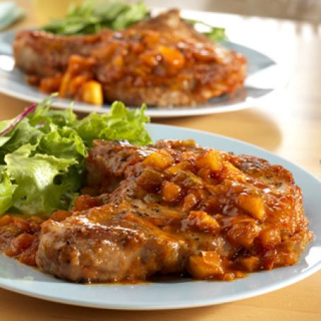 Saucy Crock Pork Chops
