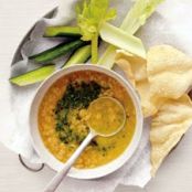 Yellow-Lentil Soup with Cilantro Chutney