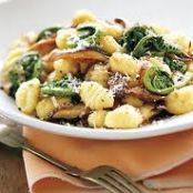 Sauteed Fiddlehead and Mushroom Gnocchi