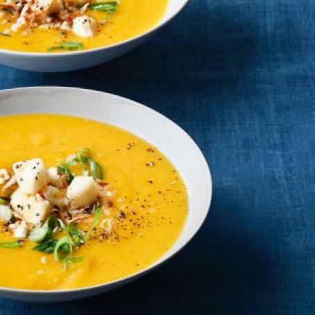 Roasted Butternut Squash Soup and Curry Condiments