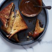 Grilled Chocolate Sandwiches with Caramel Sauce