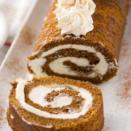 GINGERBREAD CAKE ROLL W/EGGNOG WHIPPED CREAM