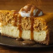 Pumpkin Cheesecake with Caramel Sauce