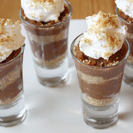 Pumpkin Pie Shooters with Bourbon Whipped Cream