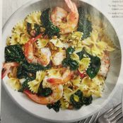 Farfalle with lemon, shrimp, and kale