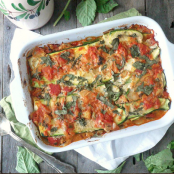 Zucchini lasagna with cashew cheese