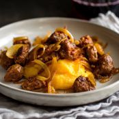 Butternut Squash Polenta With Sausage & Onion