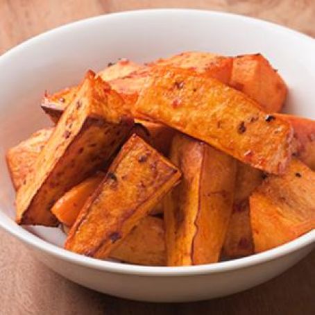 Chile-Garlic Roasted Sweet Potatoes