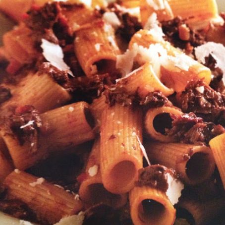 Rigatoni with Brisket and Porcini Ragu