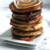 Eggnog Cinnamon Roll Pancakes