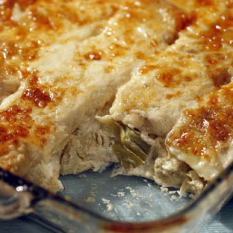 Jeremy's artichoke-potato au gratin