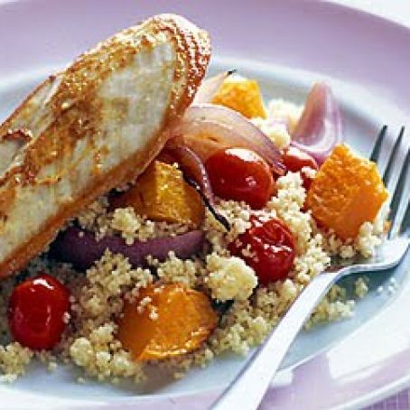 Chicken with roasted vegetable couscous
