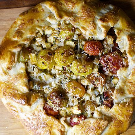 Burst Tomato Galette with Corn and Zucchini