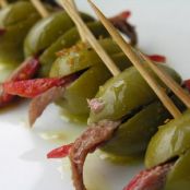 OLIVES*****Green Olives filled with Piquillo Peppers and Anchovy