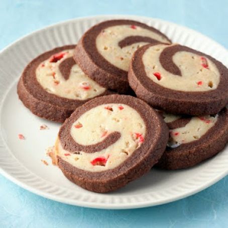 Chocolate Peppermint Pinwheel Cookies