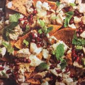 Turkey Pita Nachos with Pomegranate and Mint