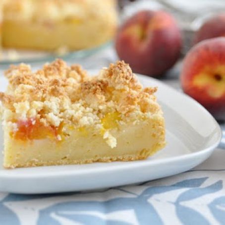 Coconut Peach Crumb Cake