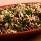 Isreali Couscous with Olives, Arugula and Feta